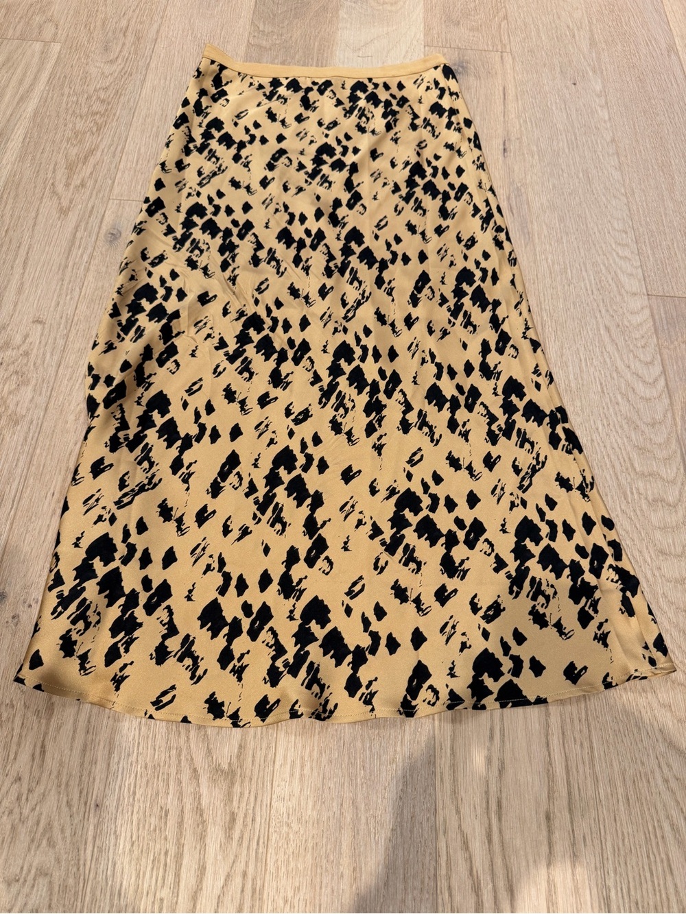 Anine Bing Black Spot Print on Beige Midi Skirt